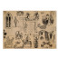 Лист крафт бумаги с рисунком Vintage woman world №04, 42x29,7 см