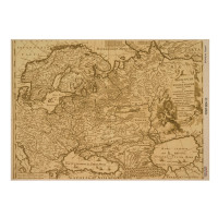 Лист крафт паперу з малюнком Maps of seas and continents №10, 42x29,7 см