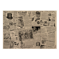 Лист крафт бумаги с рисунком spaper advertisement №01, 42x29,7 см