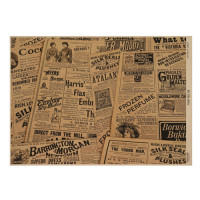 Лист крафт бумаги с рисунком spaper advertisement №08, 42x29,7 см