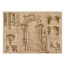 Лист крафт бумаги с рисунком History and architecture №08, 42x29,7 см