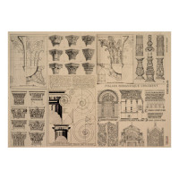 Лист крафт паперу з малюнком History and architecture №09, 42x29,7 см