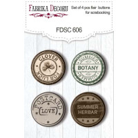 Скрапфішки набір 4шт Summer botanical story EN (англ) №606