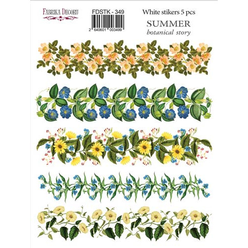 Набор наклеек (стикеров) 5 шт Summer botanical story №349 Летняя Ботаническая История