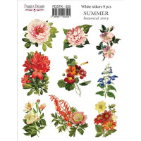 Набор наклеек (стикеров) 9 шт Summer botanical story №350 Летняя Ботаническая История
