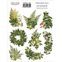 Набір наклейок (стікерів) 8 шт Summer botanical story №351 Літня Ботанічна Історія