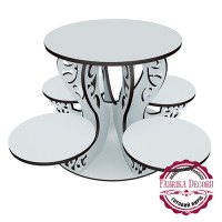 Ажурна підставка для солодощів, тортів та бонбоньєрок Лебеді, Біла розмір 39х39х19,6 см