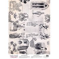 Деко веллум (лист кальки с рисунком) Vintage Knightly romance, А3 (29,7см х 42см)