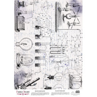 Деко веллум (лист кальки с рисунком) Vintage Electricity, А3 (29,7см х 42см)