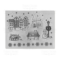 Набор силиконовых штампов №64 Winter in the city, 6 шт