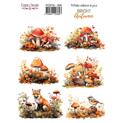 Набор наклеек (стикеров) 9 шт Bright Autumn №369 Яркая Осень