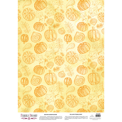 Деко веллум (лист кальки с рисунком) Pumpkins, А3 (29,7см х 42см)