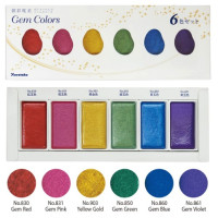 Набір акварельних фарб Kuretake Gansai Tambi Gem Colors 6 кювет