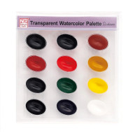 Набор акварельных красок Kuretake Transparent Watercolor Palette 12 цветов