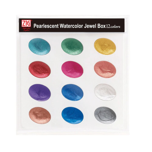 Набір акварельних фарб Kuretake Pearlescent Watercolor Palette 12 кольорів