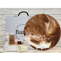 Художественный набор для создания картины в технике флюид арт, Barva art box, Кварц Круг 30 см - fluid art (жидкий акрил)