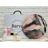 Художественный набор для создания картины в технике флюид арт, Barva art box, Обольстительность Круг 30 см - fluid art (жидкий акрил)