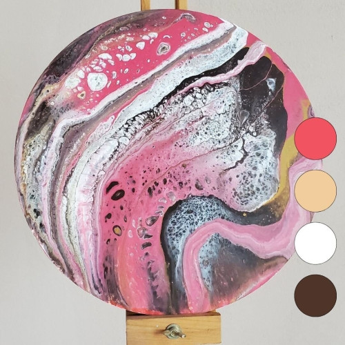 Художественный набор для создания картины в технике флюид арт, Barva art box, Венера Круг 30 см - fluid art (жидкий акрил)