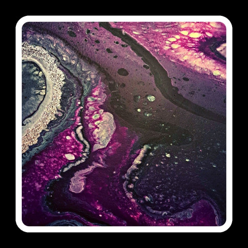 Художественный набор для создания картины в технике флюид арт, Barva art box, Галактика Квадрат 30 см - fluid art (жидкий акрил)