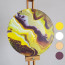 Художественный набор для создания картины в технике флюид арт, Barva art box, Сатурн Круг 30 см - fluid art (жидкий акрил)