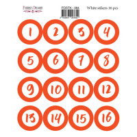 Набір наклейок (стікерів) 16 шт Orange numbers 364 Помаранчеві Числа