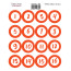 Набор наклеек (стикеров) 16 шт Orange numbers 364 Оранжевые Числа