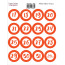 Набор наклеек (стикеров) 16 шт Orange numbers 365 Оранжевые Числа