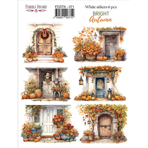 Набор наклеек (стикеров) 6 шт Bright Autumn 371 Яркая Осень