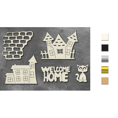 Набор чипбордов Welcome home 10х15 см 819 Серебро