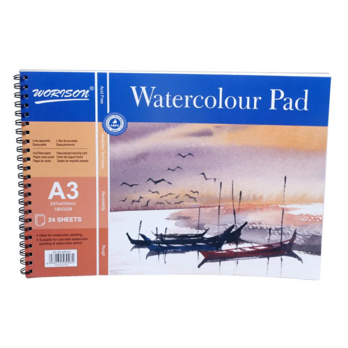 Альбом для акварели Worison Watercolor Pad формат А3 24 листа спираль 180г/м²