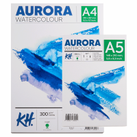Альбом для акварели Watercolour, А5, 300г/м, 12 л., Rough, крупное зерно, Aurora