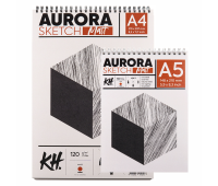 Альбом для эскизов на спирали Smooth Matt, А5, 120 г/м, 20 л., белый, Aurora