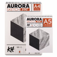 Альбом для ескізів на спіралі Smooth Matt, А5, 120 г/м, 20 л., білий, Aurora