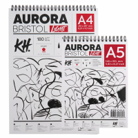 Альбом для рисунку на спіралі Portrait Bristol, А5, 180 г/м, 40 л., білий, 100% целюлоза, Aurora