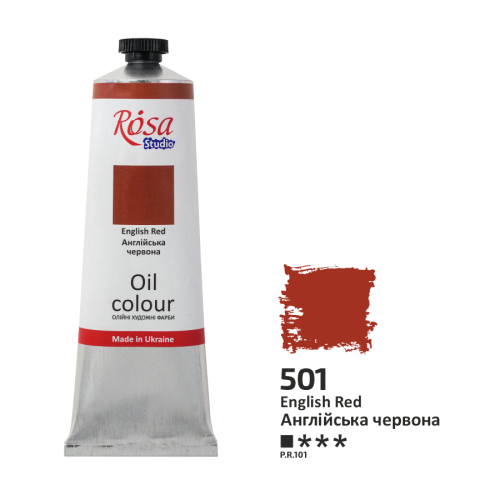 Краска масляная, 501 Английская красная, 100 мл, ROSA Studio