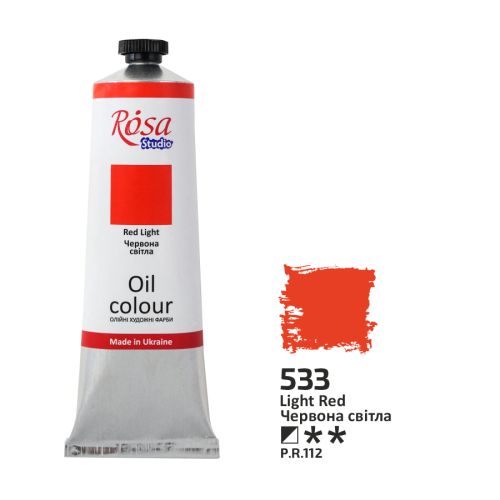 Фарба олійна, 533 Червона світла, 100 мл, ROSA Studio