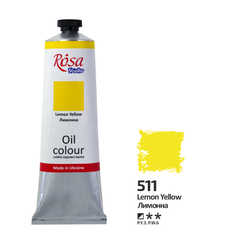 Краска масляная, 511 Лимонная, 100 мл, ROSA Studio