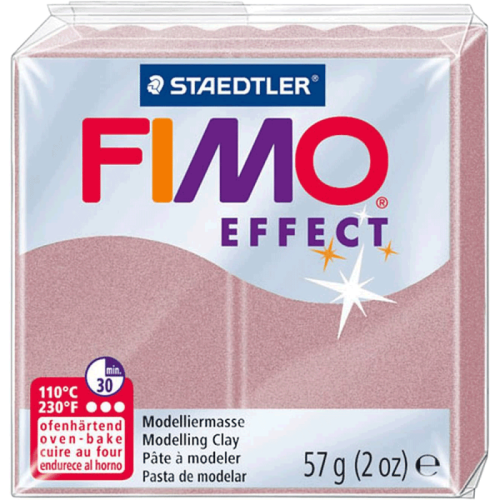 Пластика Effect, Розовое золото с блестками, 57г, Fimo