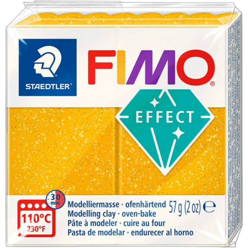 Пластика Effect, Золото з блискітками, 57г, Fimo