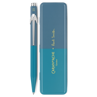 Ручка Caran d'Ache 849 Paul Smith Cyan Blue Steel Blue + пенал (7630002353281)