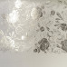 Відріз шкірзаму з тисненням золотою фольгою Silver Peony Passion, Glossy Білий, 50х25см