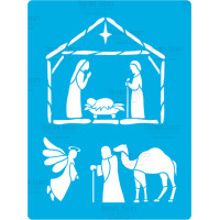 Трафарет многоразовый, 15х20 см, Рождение Иисуса 3 №463 Трафарет многоразовый, 15х20 см, Рождение Иисуса 3 №463