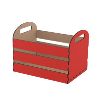 Подарочная корзинка для цветов, фруктов, презентов, 240х165х170 мм, Набор DIY 153, Красный