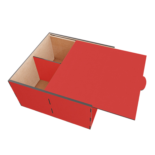 Коробка-пенал для подарочных наборов, сладостей, елочных украшений, 4 отделения, Набор DIY 285, Красный