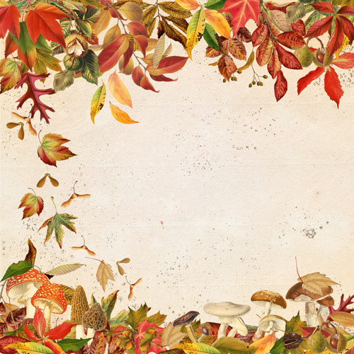 Лист двусторонней бумаги для скрапбукинга Autumn botanical diary 58-02 30,5х30,5 см