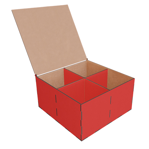 Подарочная Коробка на 4 секции с откидной крышкой, Набор DIY 286, Черный