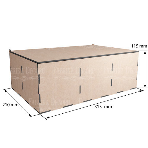 Подарункова коробка на 6 секцій з відкидною кришкою, набір DIY №287, MDF Подарункова коробка на 6 секцій з відкидною кришкою, набір DIY №287, MDF