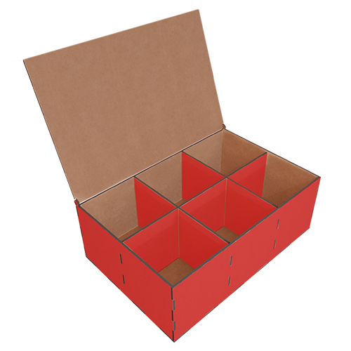 Подарочная Коробка на 6 секций с откидной крышкой, Набор DIY 287, Красный