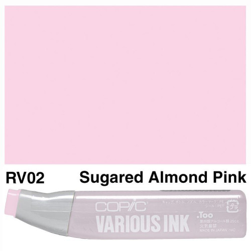 Чернила заправка для маркеров Copic Various Ink, RV-02 Sugared almond pink (Миндально-розовый), 25мл