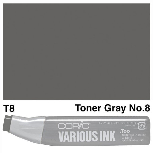 Чернила заправка для маркеров Copic Various Ink, T-8 Toner gray (Серый), 25мл